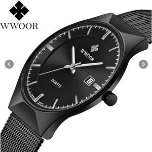 Heren Horloge WWOOR Men’s stainless steel ultra thin quartz wristwatch